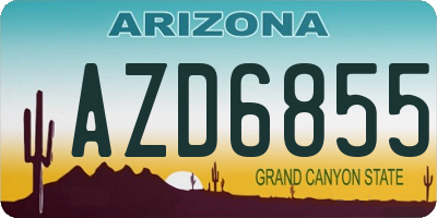 AZ license plate AZD6855