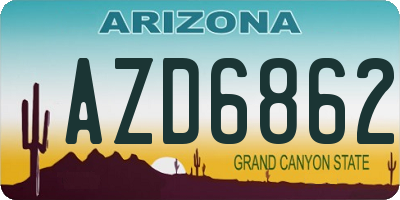 AZ license plate AZD6862