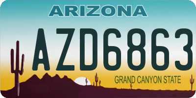 AZ license plate AZD6863