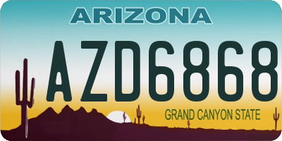 AZ license plate AZD6868