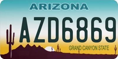 AZ license plate AZD6869
