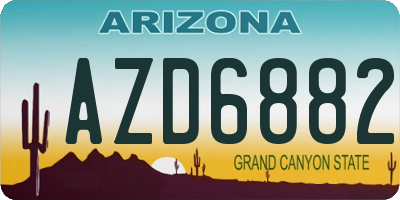 AZ license plate AZD6882