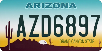 AZ license plate AZD6897