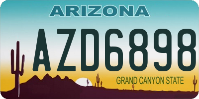 AZ license plate AZD6898