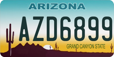 AZ license plate AZD6899