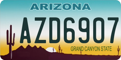 AZ license plate AZD6907