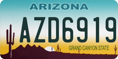 AZ license plate AZD6919