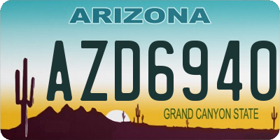 AZ license plate AZD6940