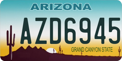 AZ license plate AZD6945