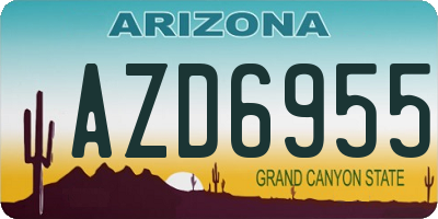 AZ license plate AZD6955