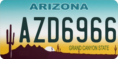 AZ license plate AZD6966