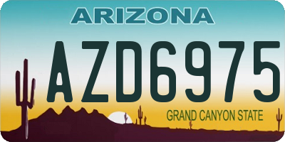 AZ license plate AZD6975