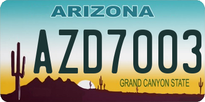 AZ license plate AZD7003