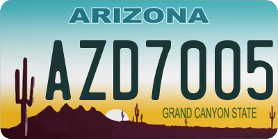 AZ license plate AZD7005