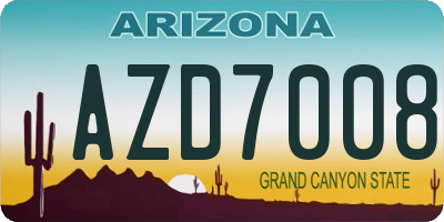 AZ license plate AZD7008