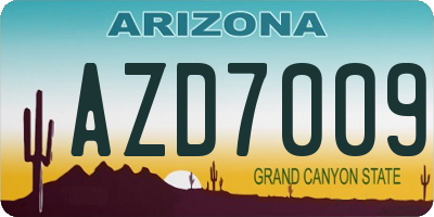 AZ license plate AZD7009