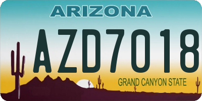 AZ license plate AZD7018