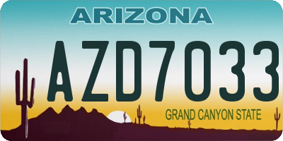 AZ license plate AZD7033