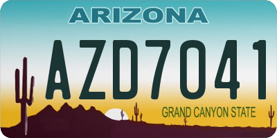 AZ license plate AZD7041