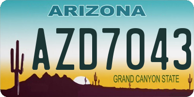 AZ license plate AZD7043