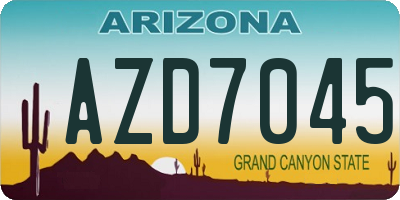 AZ license plate AZD7045