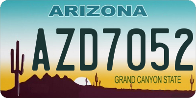 AZ license plate AZD7052