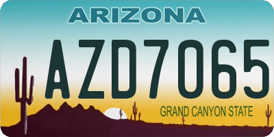 AZ license plate AZD7065