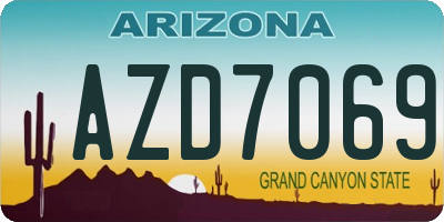 AZ license plate AZD7069