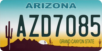 AZ license plate AZD7085