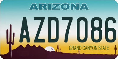 AZ license plate AZD7086