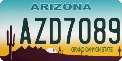AZ license plate AZD7089