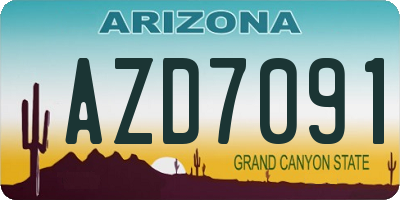 AZ license plate AZD7091