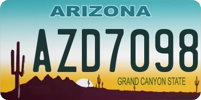 AZ license plate AZD7098