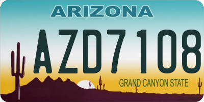 AZ license plate AZD7108