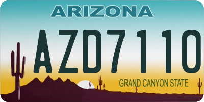 AZ license plate AZD7110