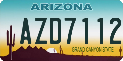 AZ license plate AZD7112