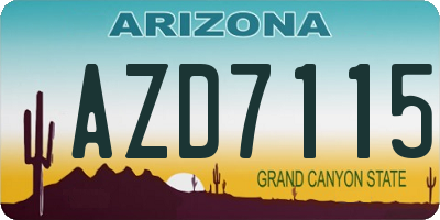 AZ license plate AZD7115