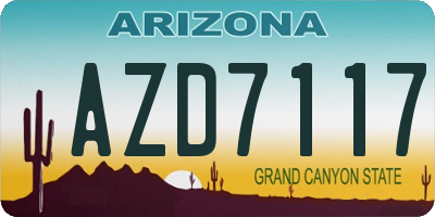AZ license plate AZD7117