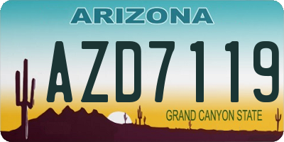 AZ license plate AZD7119