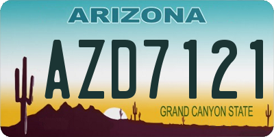 AZ license plate AZD7121