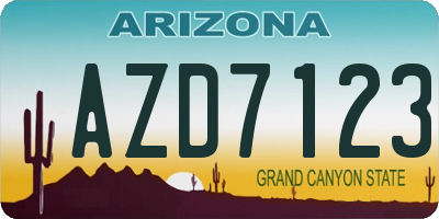 AZ license plate AZD7123