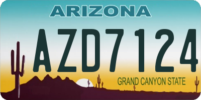 AZ license plate AZD7124
