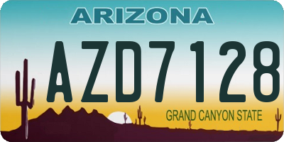 AZ license plate AZD7128