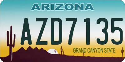 AZ license plate AZD7135