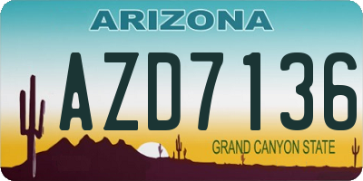 AZ license plate AZD7136