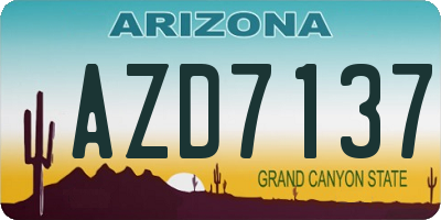 AZ license plate AZD7137