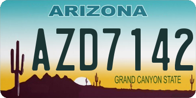 AZ license plate AZD7142