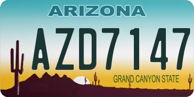 AZ license plate AZD7147