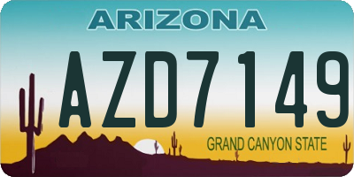 AZ license plate AZD7149