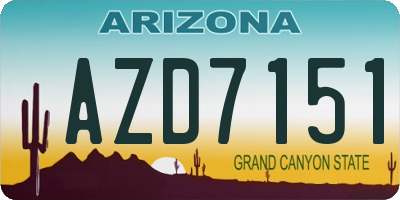 AZ license plate AZD7151